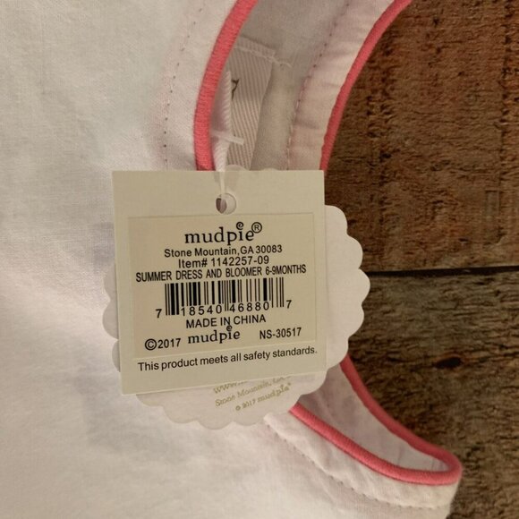 Mud Pie Baby Girls Size 6-9M Open Back Fruit Dress - Picture 4 of 8